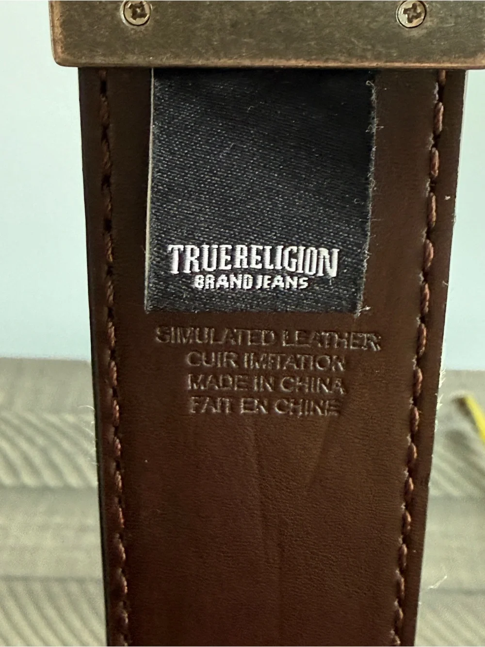 True Religion Men's Chuck Reversible Leather Belt Brown/Black Size 38
